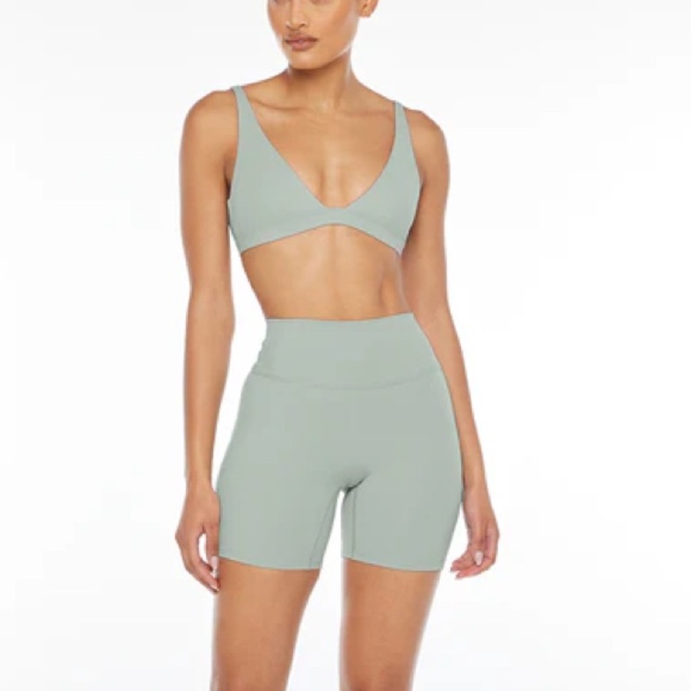 High-Rise Women’s Bike Shorts in Sage Green